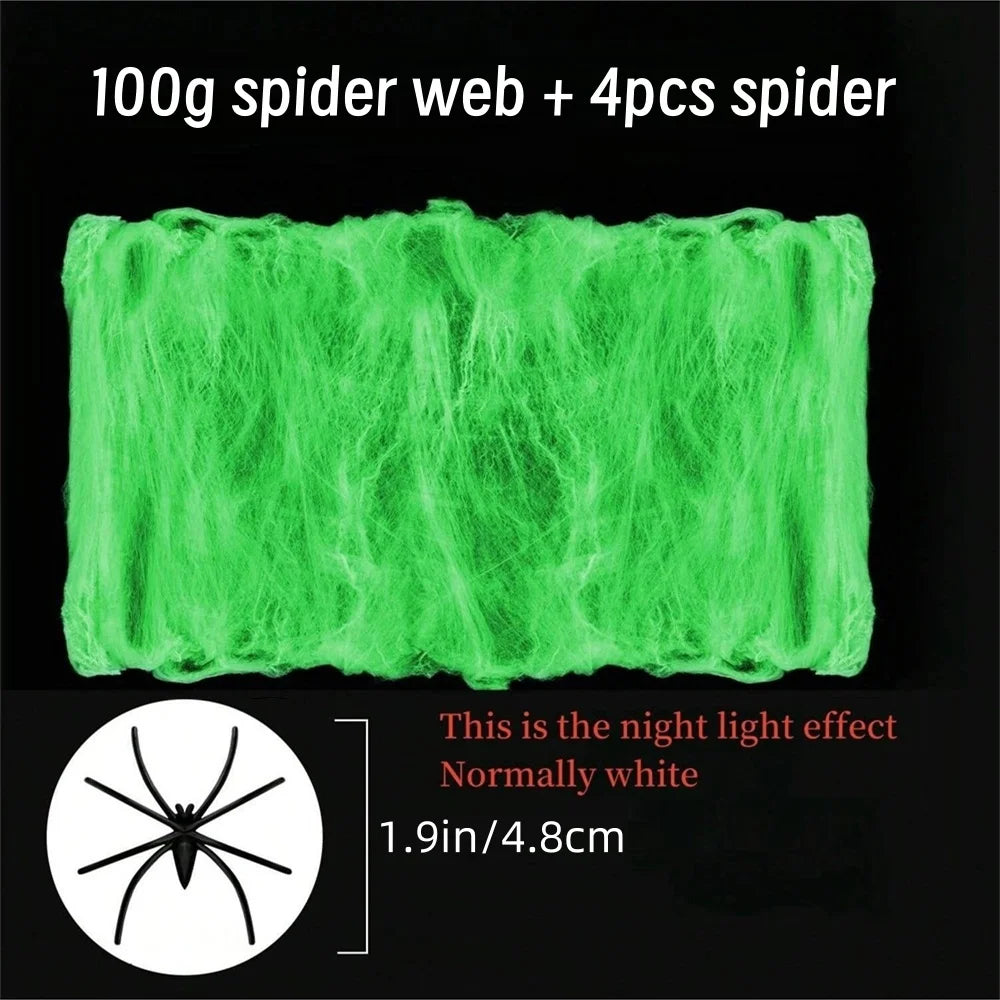 Halloween Glow in The Dark Spider Web Decoration