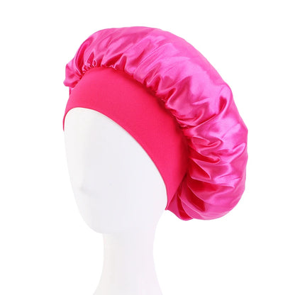 Women's Satin Solid Wide-brimmed Bonnet