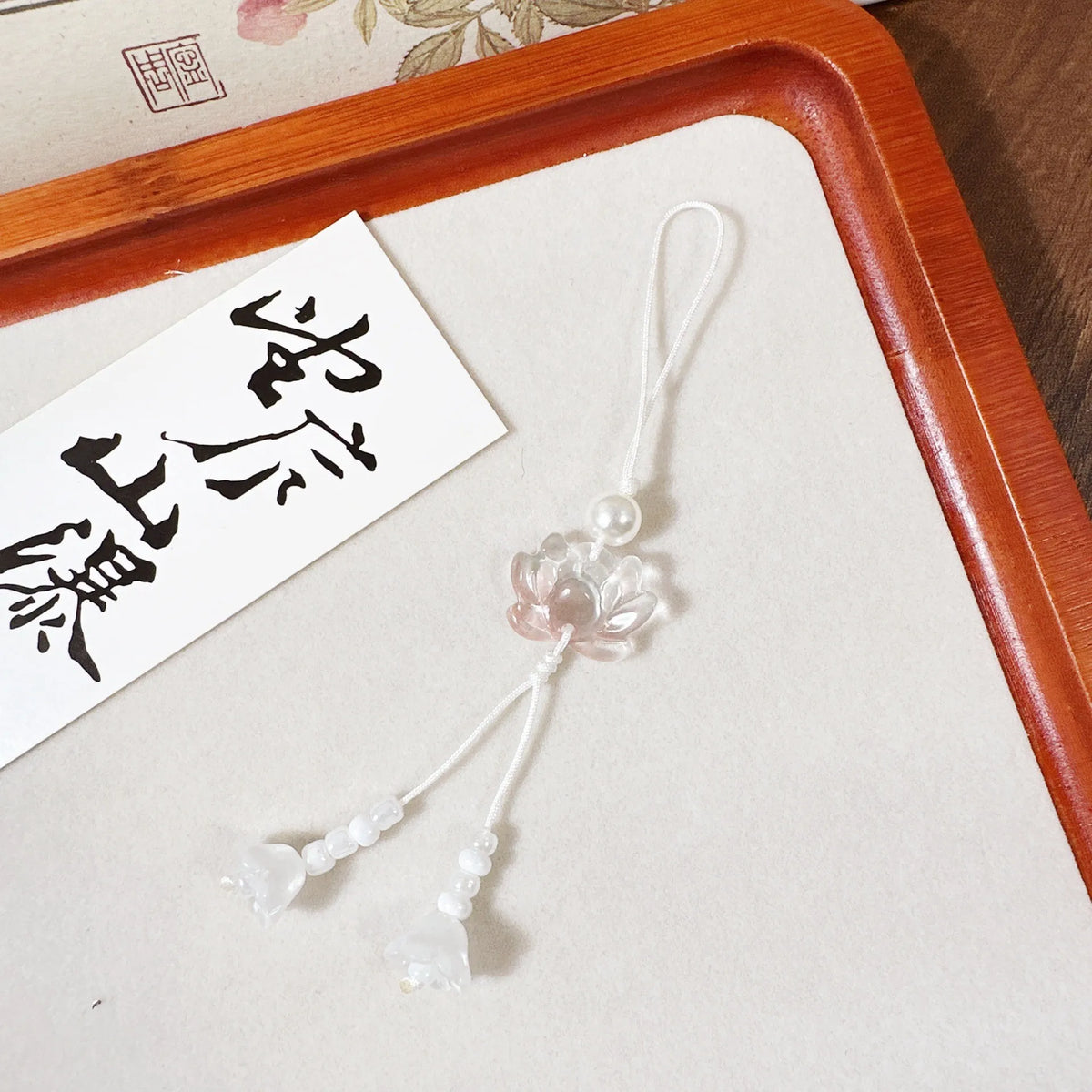 Chinese-style Handmade Lotus Pendant Key Chains