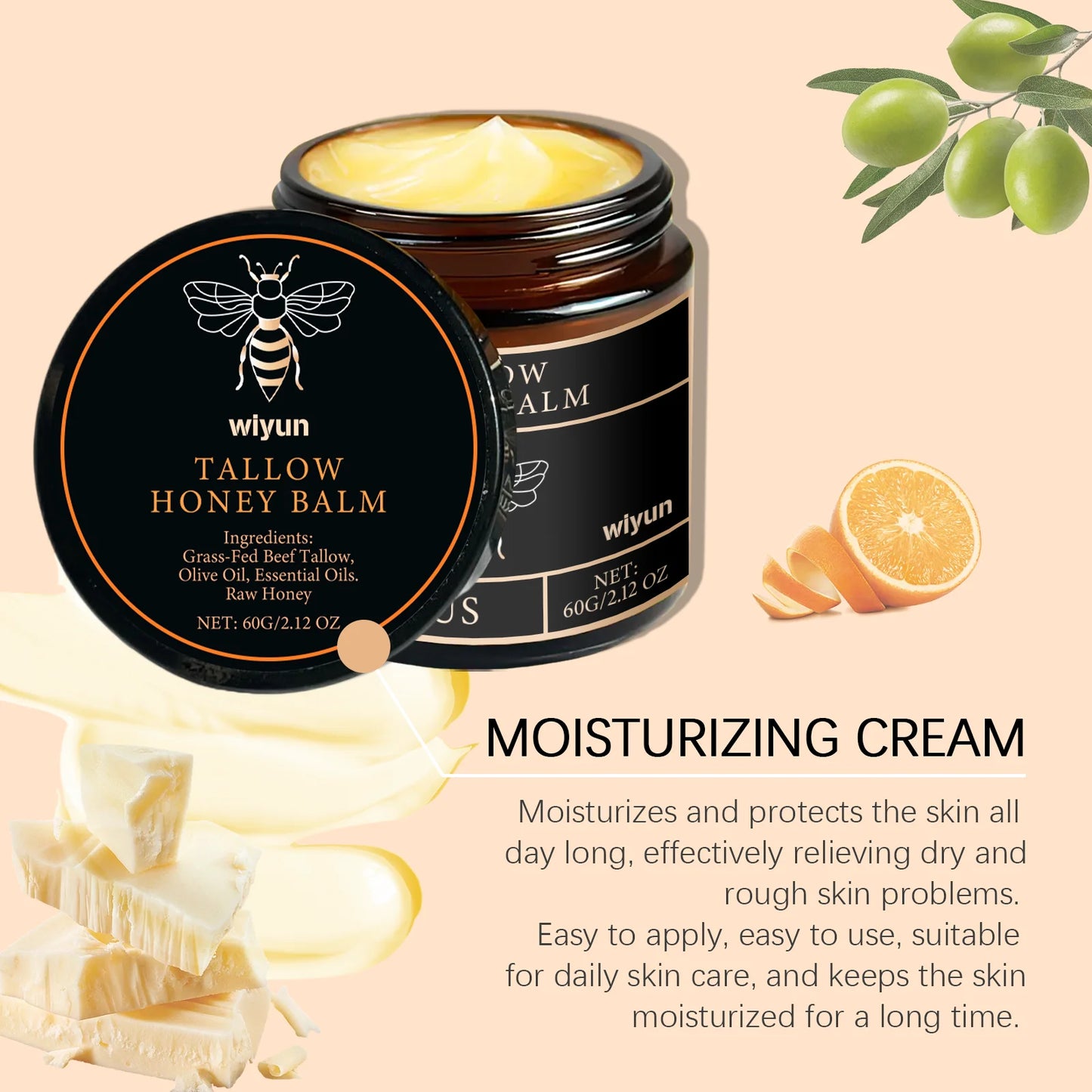 Tallow Honey Cream For Hydrating Skin
