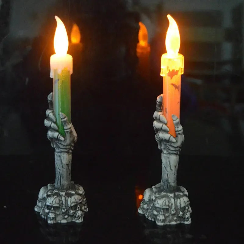 Skeleton Ghost Hands Led Candles For Halloween