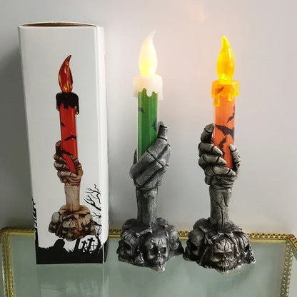 Skeleton Ghost Hands Led Candles For Halloween