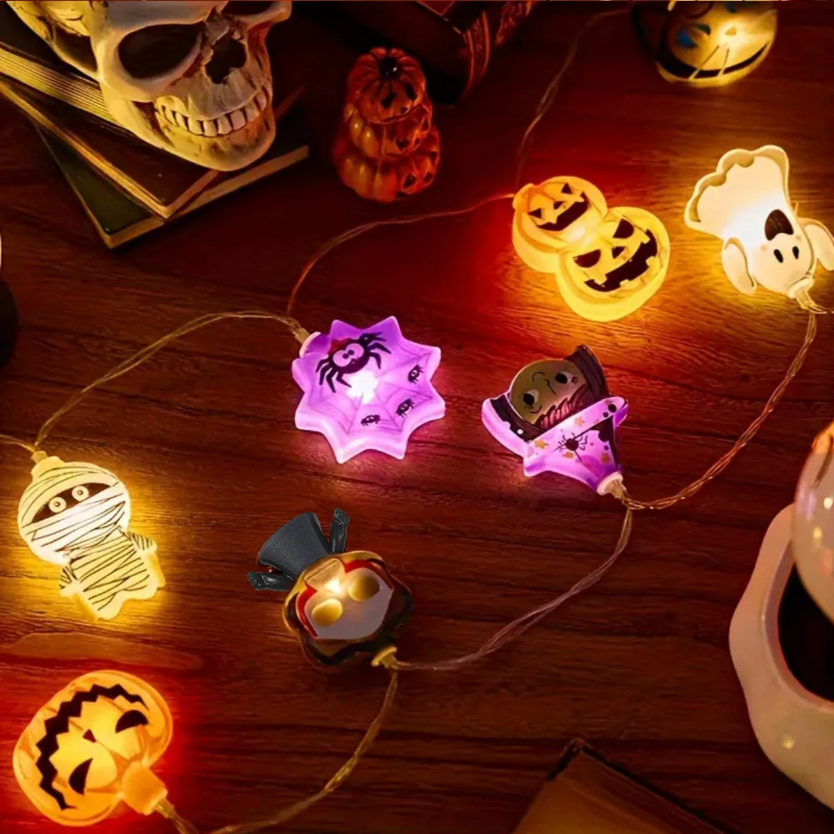 1PC Halloween 10/20 LED Battery Powered String Lights