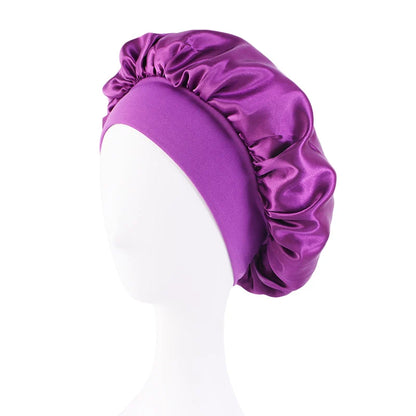 Women's Satin Solid Wide-brimmed Bonnet