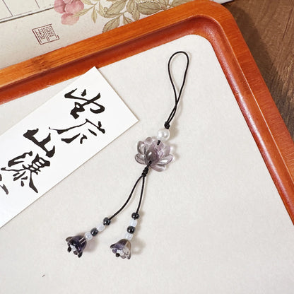 Chinese-style Handmade Lotus Pendant Key Chains