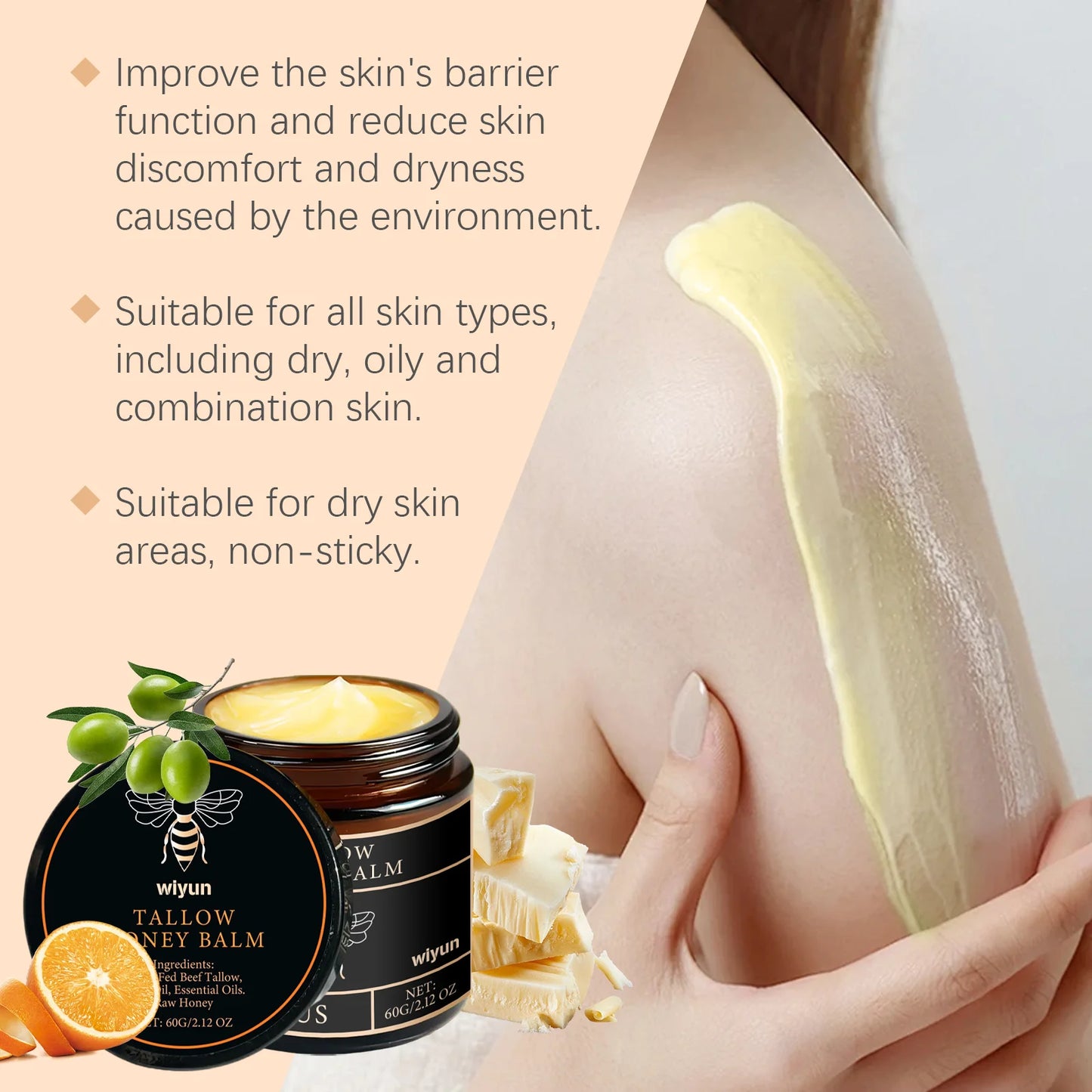 Tallow Honey Cream For Hydrating Skin