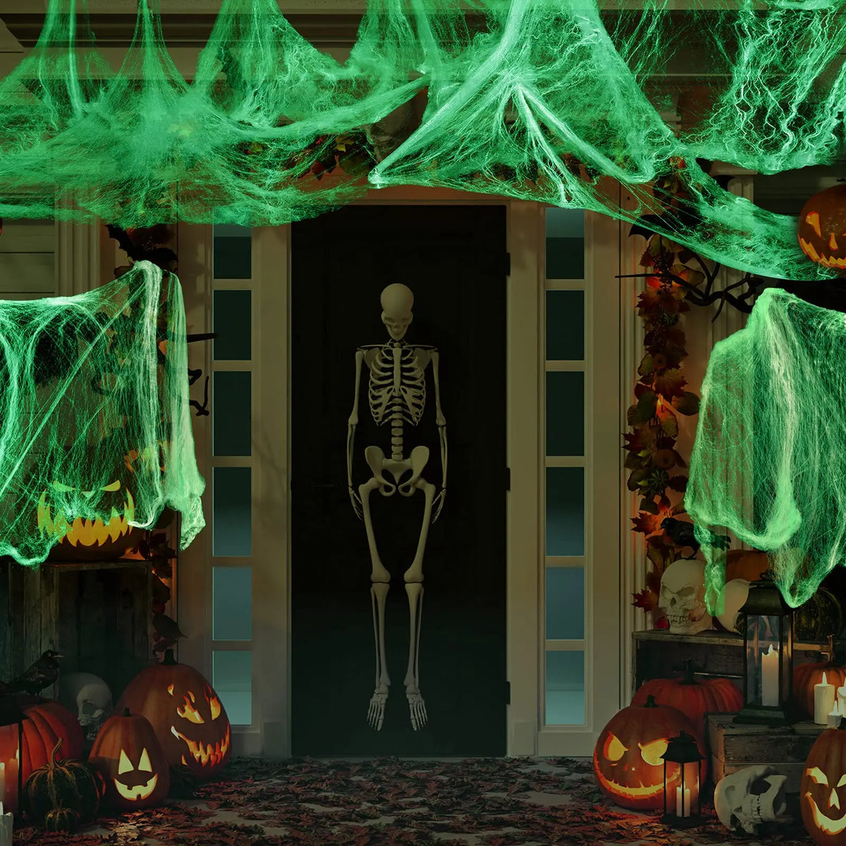 Halloween Glow in The Dark Spider Web Decoration