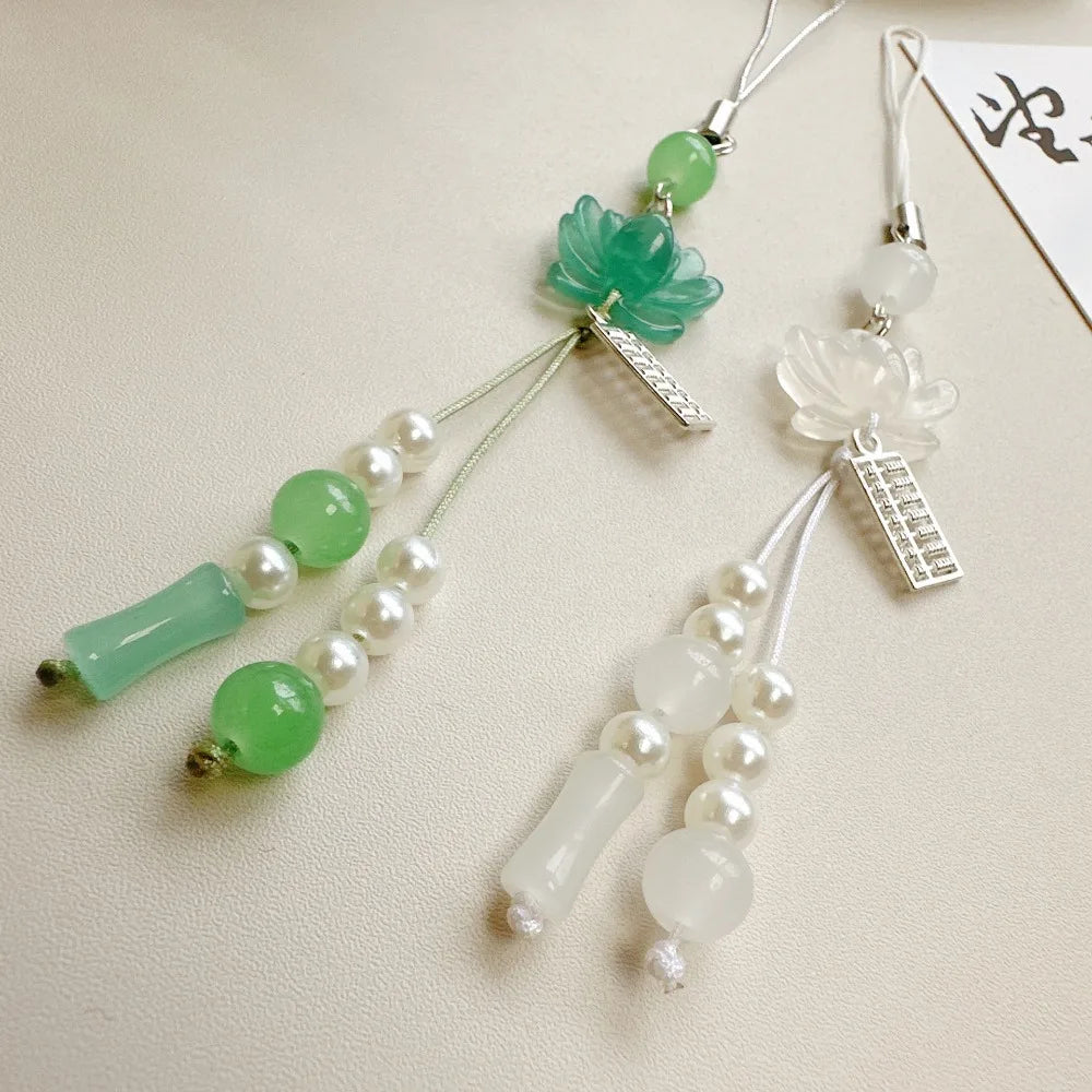 Chinese-style Handmade Lotus Pendant Key Chains