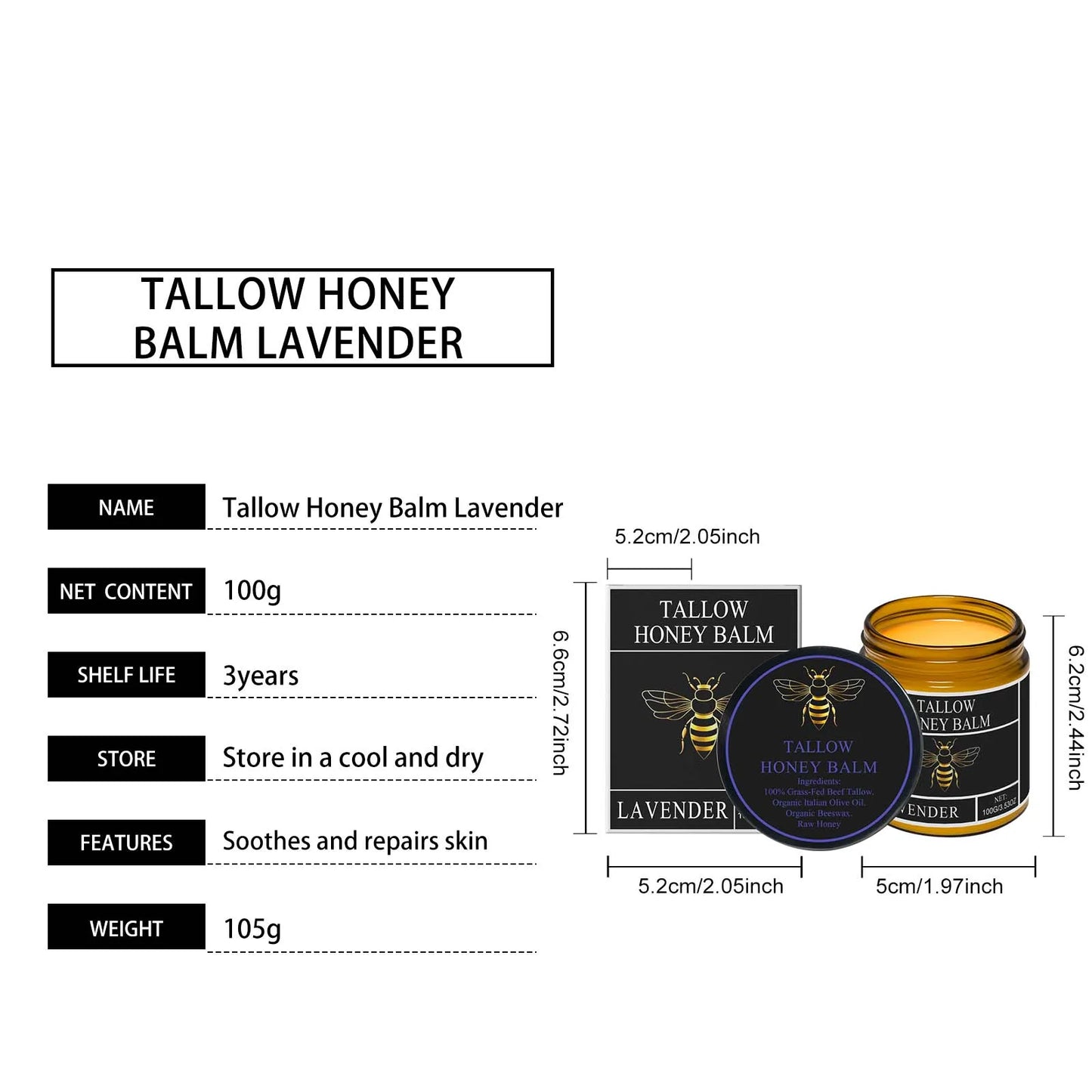 Tallow Honey Cream For Hydrating Skin