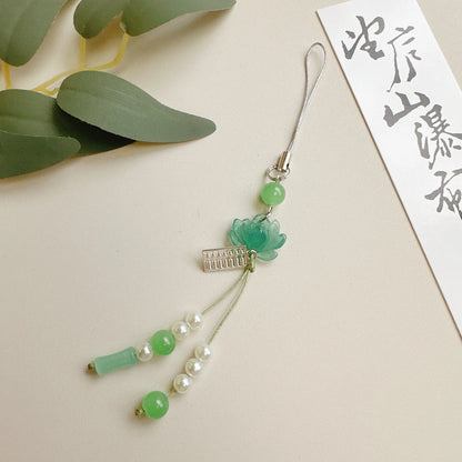 Chinese-style Handmade Lotus Pendant Key Chains
