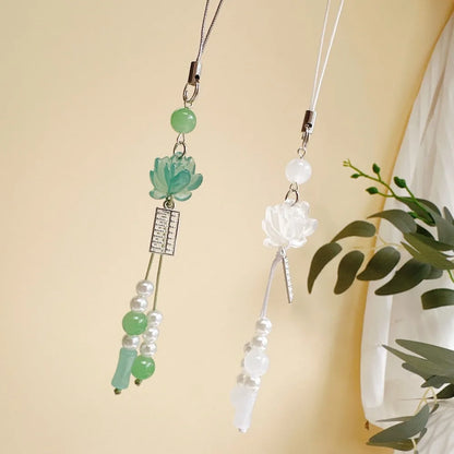 Chinese-style Handmade Lotus Pendant Key Chains