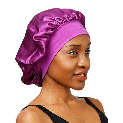 Women's Satin Solid Wide-brimmed Bonnet