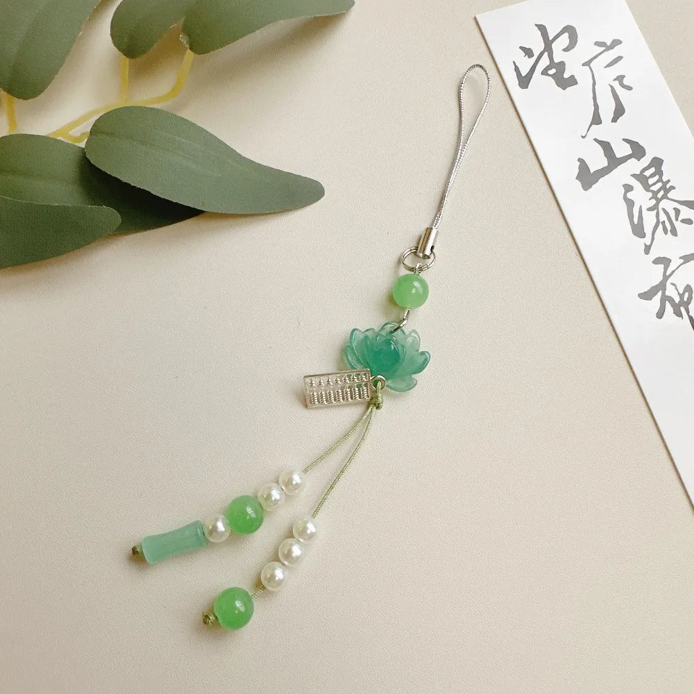 Chinese-style Handmade Lotus Pendant Key Chains
