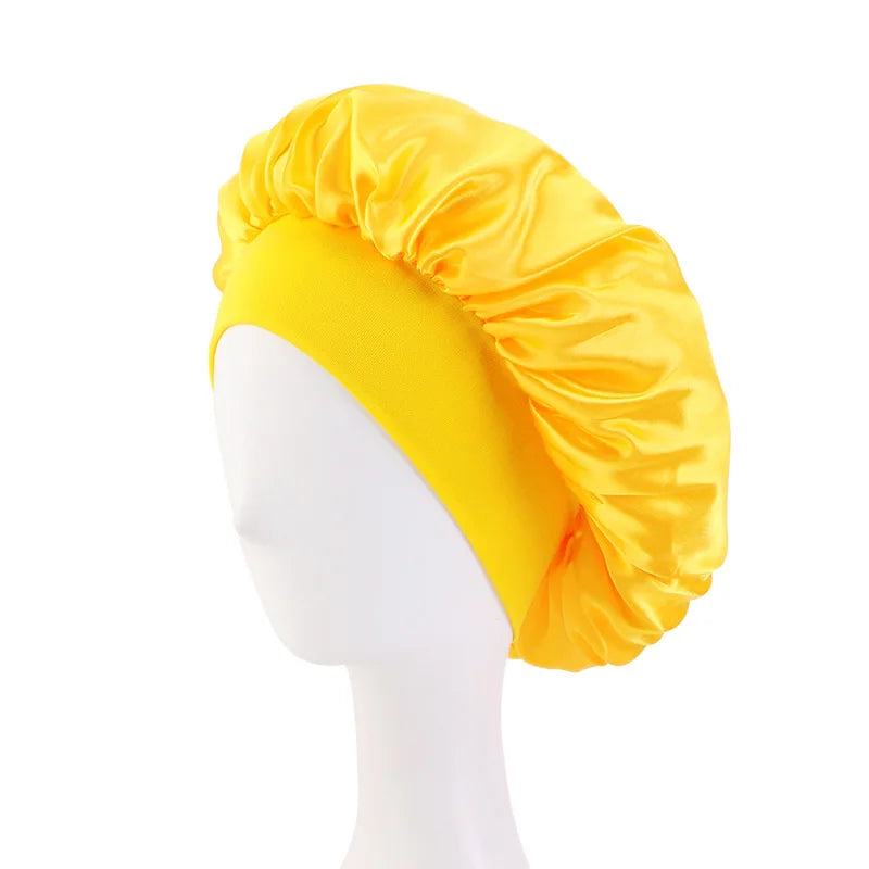 Women's Satin Solid Wide-brimmed Bonnet