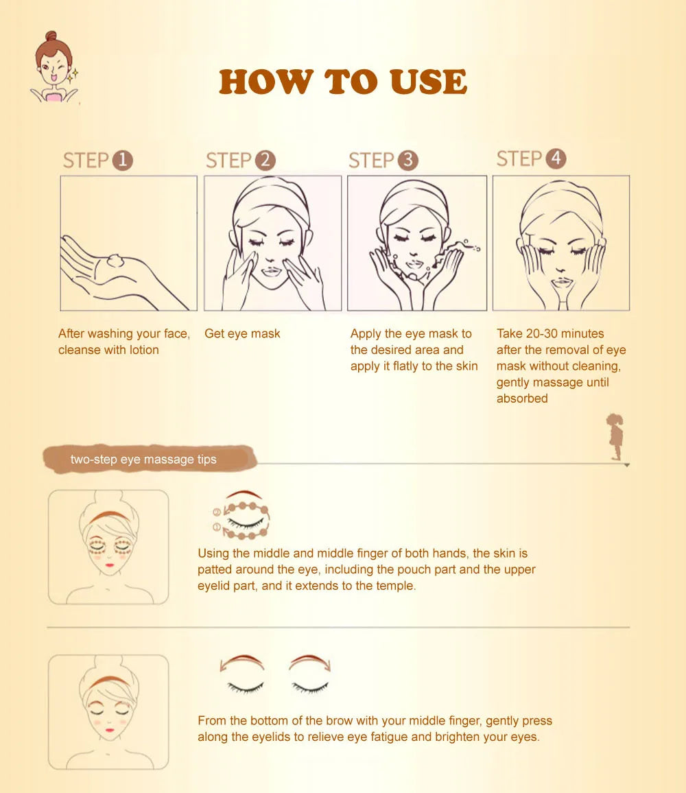 20Pcs Gold Collagen Crystal Eye Mask