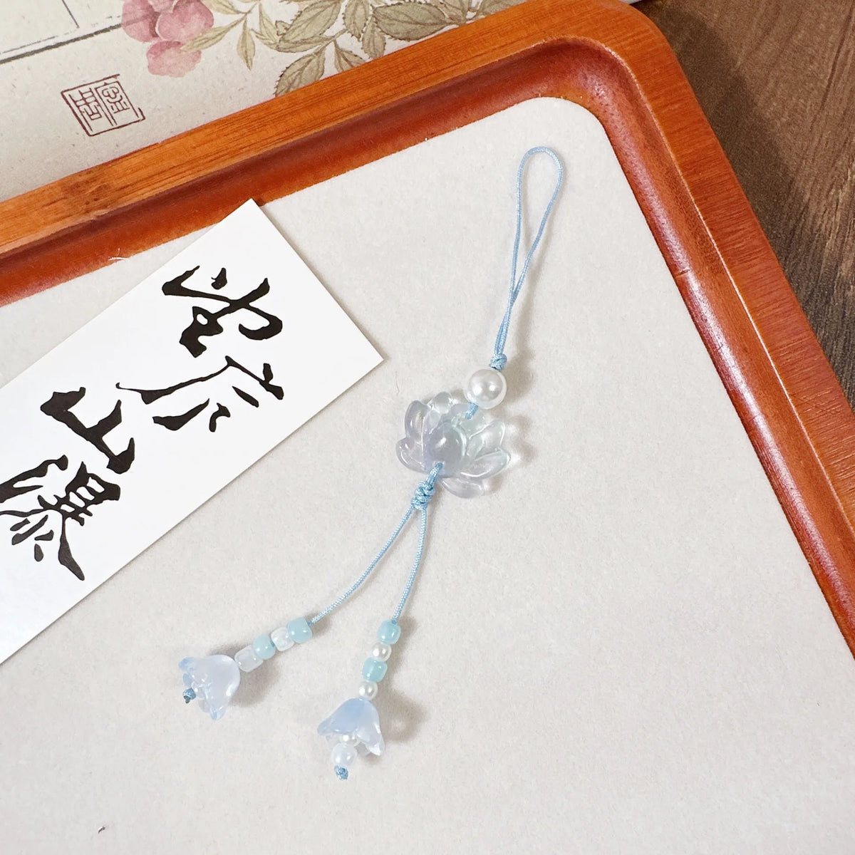 Chinese-style Handmade Lotus Pendant Key Chains