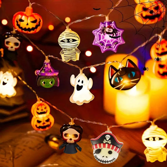 1PC Halloween 10/20 LED Battery Powered String Lights