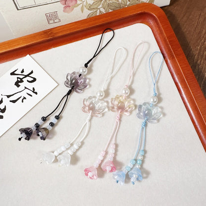 Chinese-style Handmade Lotus Pendant Key Chains