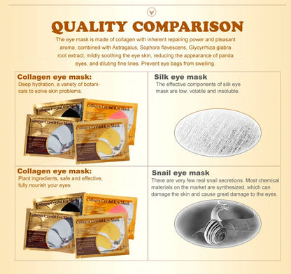 20Pcs Gold Collagen Crystal Eye Mask