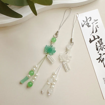Chinese-style Handmade Lotus Pendant Key Chains