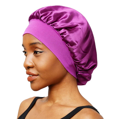 Women's Satin Solid Wide-brimmed Bonnet