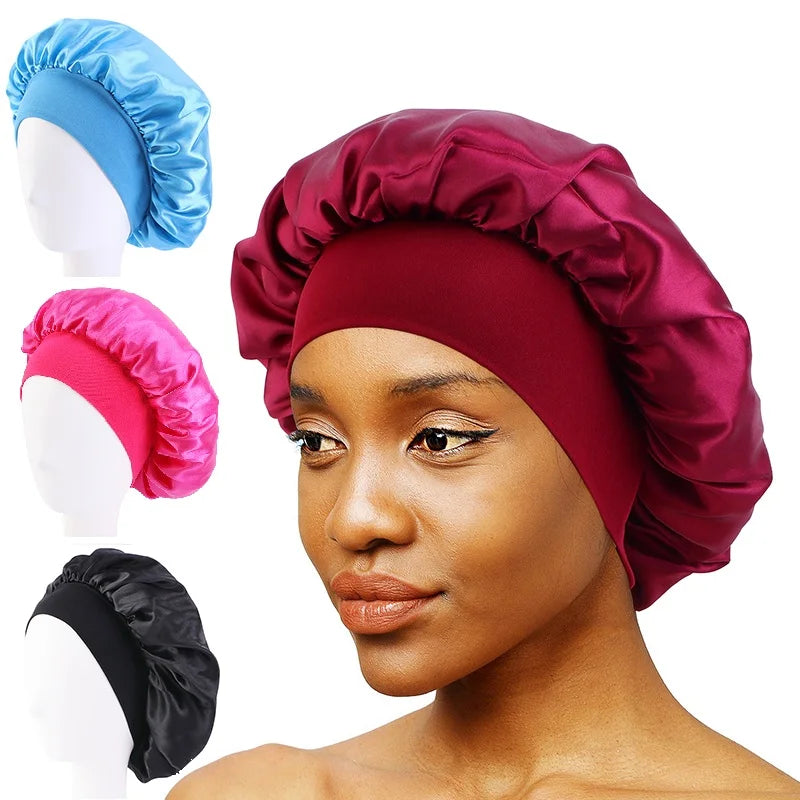 Women's Satin Solid Wide-brimmed Bonnet