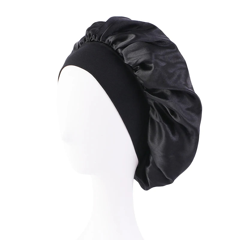 Women's Satin Solid Wide-brimmed Bonnet